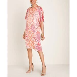 Chico's  Paisley Knee Length Shift Dress sz 2